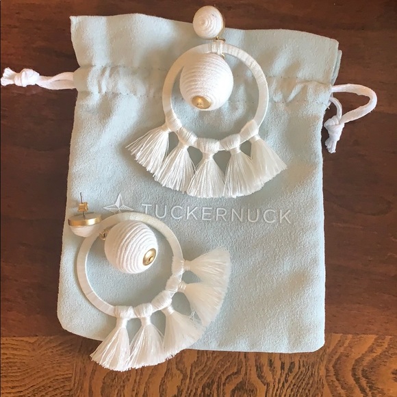 Tuckernuck Jewelry - Tuckernuck White Raffia Earrings